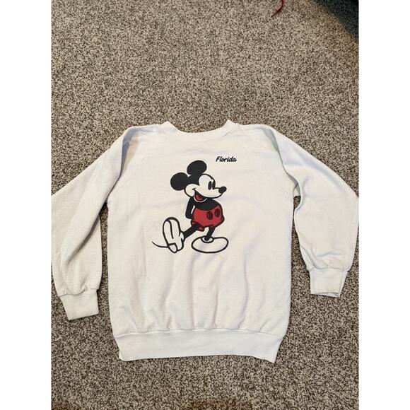 Vintage Disney Mickey Mouse Florida Sweatshirt Youth Lg 14/16 Crewneck 90s - Picture 1 of 10